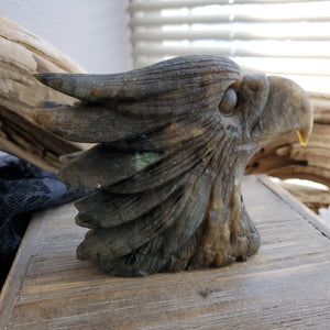 Natural Hand Carved Labradorite Eagle