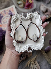 Load image into Gallery viewer, Electroformed Rustic Quartz Cluster Statement Earrings
