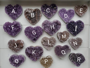 Natural Amethyst Crystal Hearts