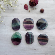 Load image into Gallery viewer, Rainbow Fluorite Worry Stone Crystal
