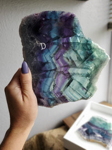 AAA Rainbow Fluorite Crystal Slabs