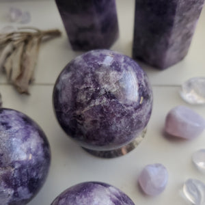 Purple "Galaxy" Lepidolite Spheres