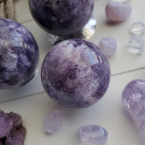 Purple "Galaxy" Lepidolite Spheres