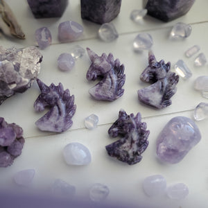 Purple "Galaxy" Lepidolite Gemstone Unicorns