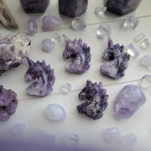 Purple "Galaxy" Lepidolite Gemstone Unicorns