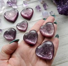 Load image into Gallery viewer, Natural Top Quality Gem Lepidolite Puffy Hearts
