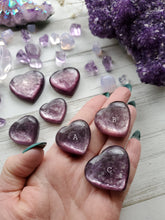 Load image into Gallery viewer, Natural Top Quality Gem Lepidolite Puffy Hearts
