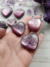Load image into Gallery viewer, Natural Top Quality Gem Lepidolite Puffy Hearts
