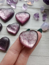 Load image into Gallery viewer, Natural Top Quality Gem Lepidolite Puffy Hearts
