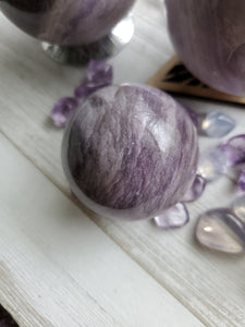Natural Purple Silk Fluorite Spheres