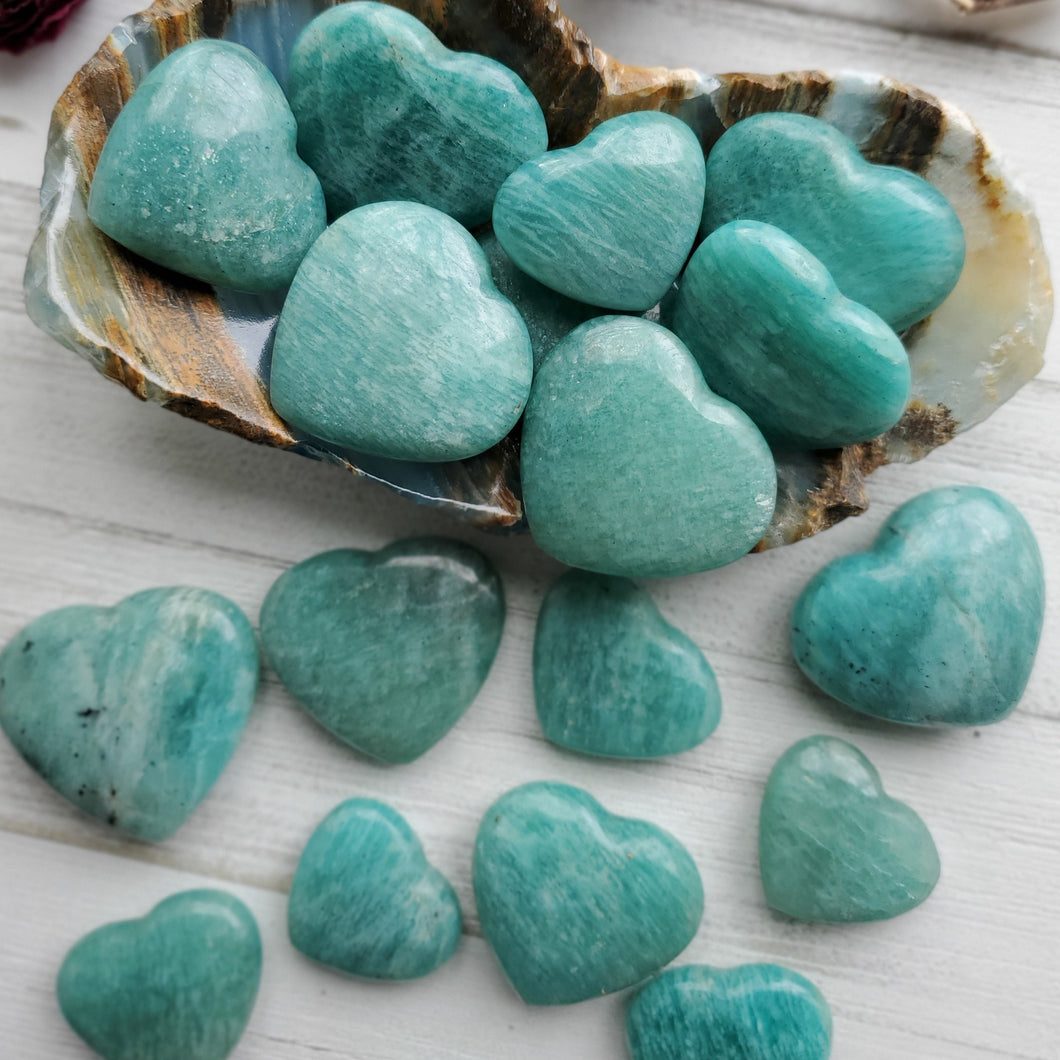 Amazonite Gemstone Puffy Hearts