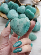Load image into Gallery viewer, Amazonite Gemstone Puffy Hearts
