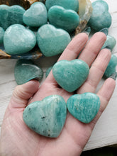 Load image into Gallery viewer, Amazonite Gemstone Puffy Hearts
