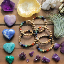 Load image into Gallery viewer, Chakra Gemstone Crystal Diffuser Mala Bracelets
