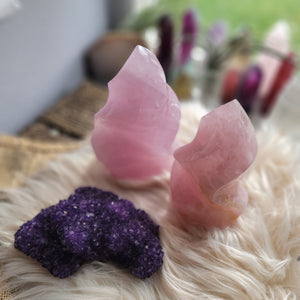 Rose Quartz Crystal Flames