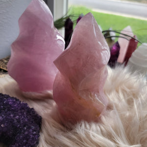 Rose Quartz Crystal Flames