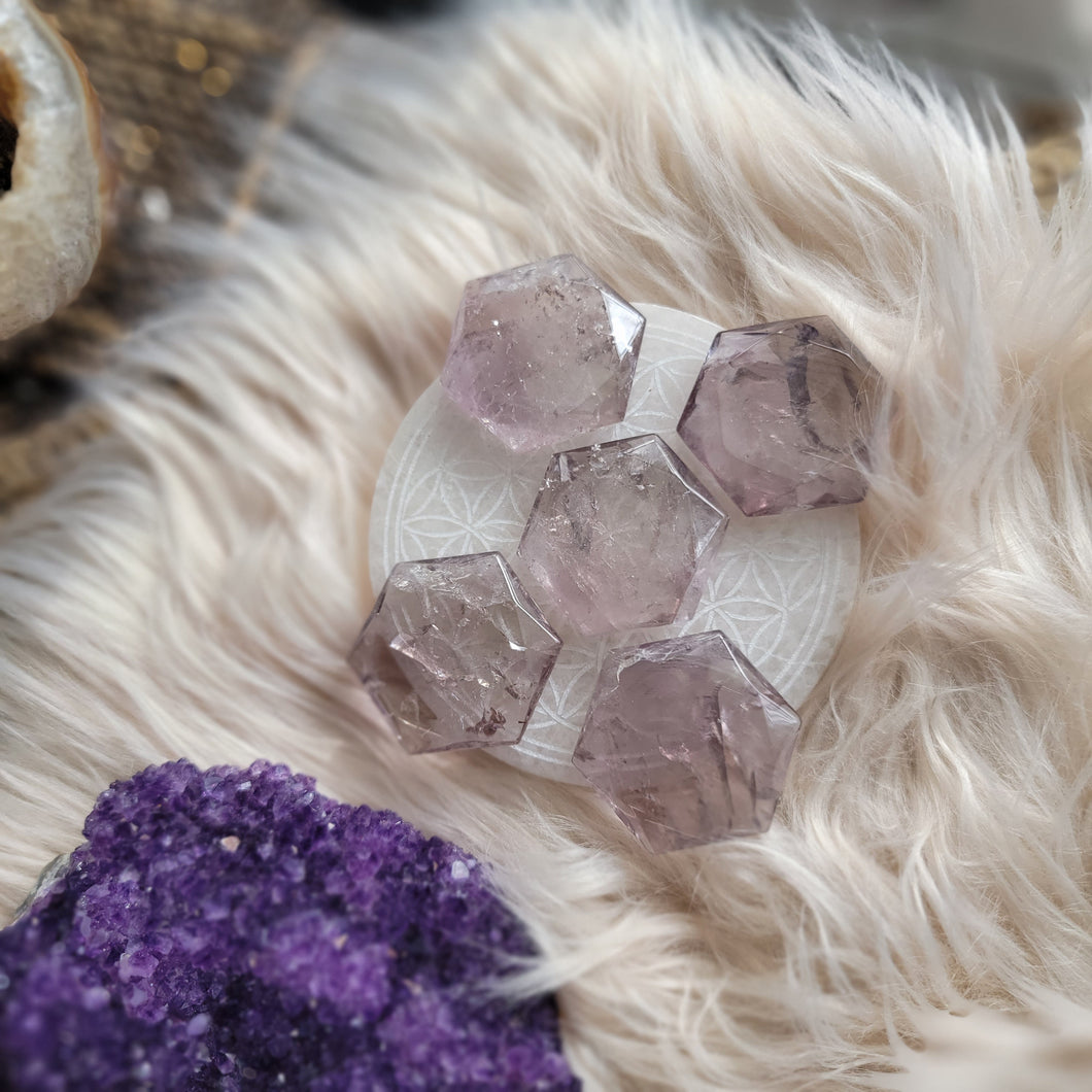 Smokey Amethyst Crystal Hexagons