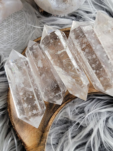 Etched Double Terminated Clear Quartz Crystals
