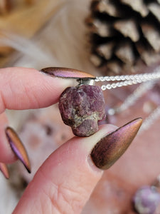 Raw Chunky Ruby Simple Pendants