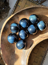 Load image into Gallery viewer, Natural Blue Tigers Eye Hawk Eye Sphere Necklace
