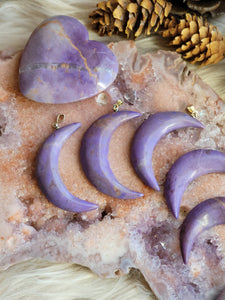 Rare Lavender Jade "Jadeite" Moon Pendants