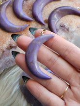 Load image into Gallery viewer, Rare Lavender Jade &quot;Jadeite&quot; Moon Pendants
