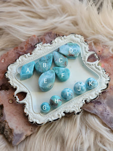 Natural Larimar Gemstone Pendant Necklace