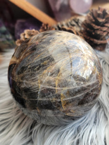 XL Black Moonstone Crystal Sphere Display Piece