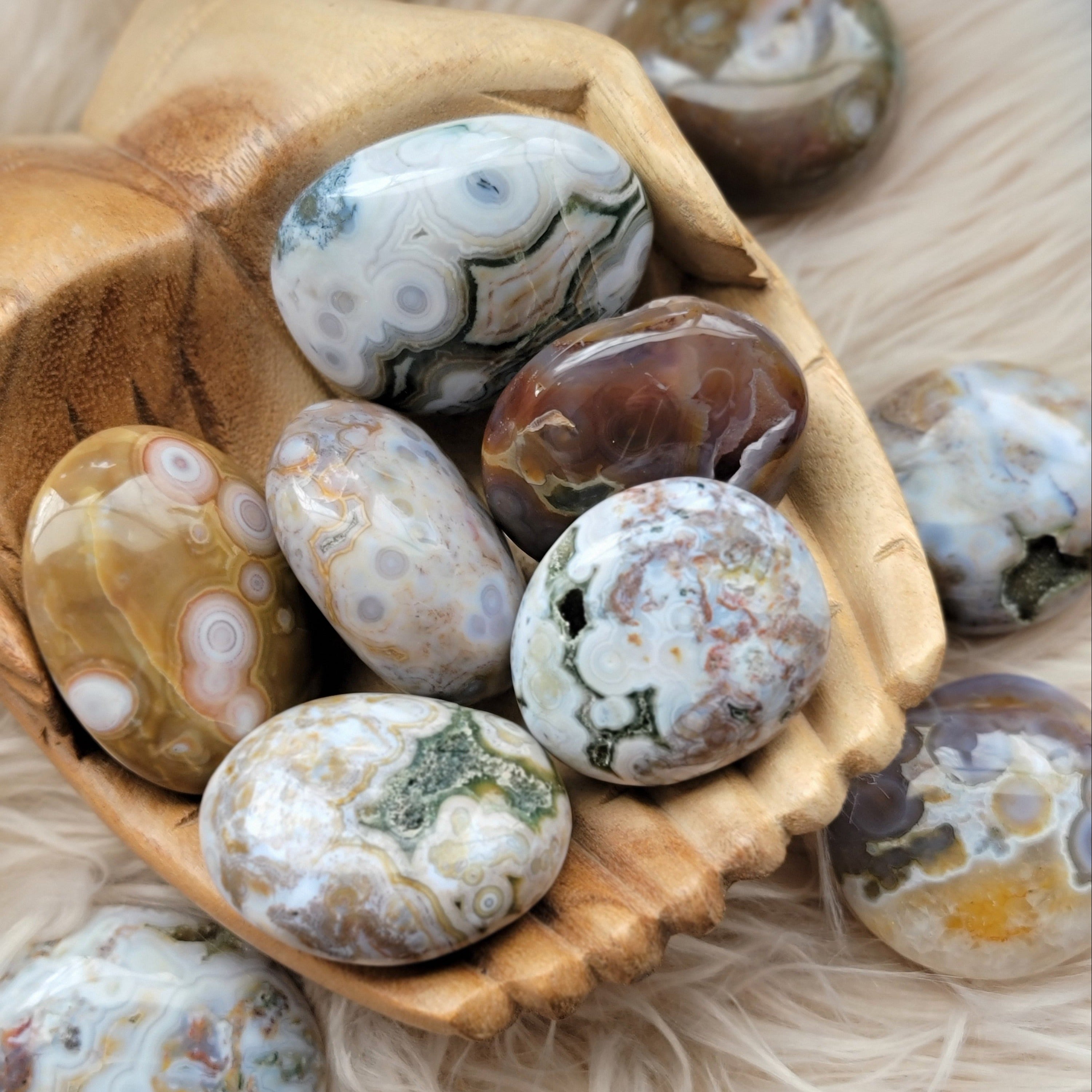 ミーメ　天然石 Natural 8th Vein Marovato Ocean Jasper Gemstone Palmstones
