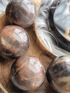 Natural Black Sunstone Gemstone Spheres