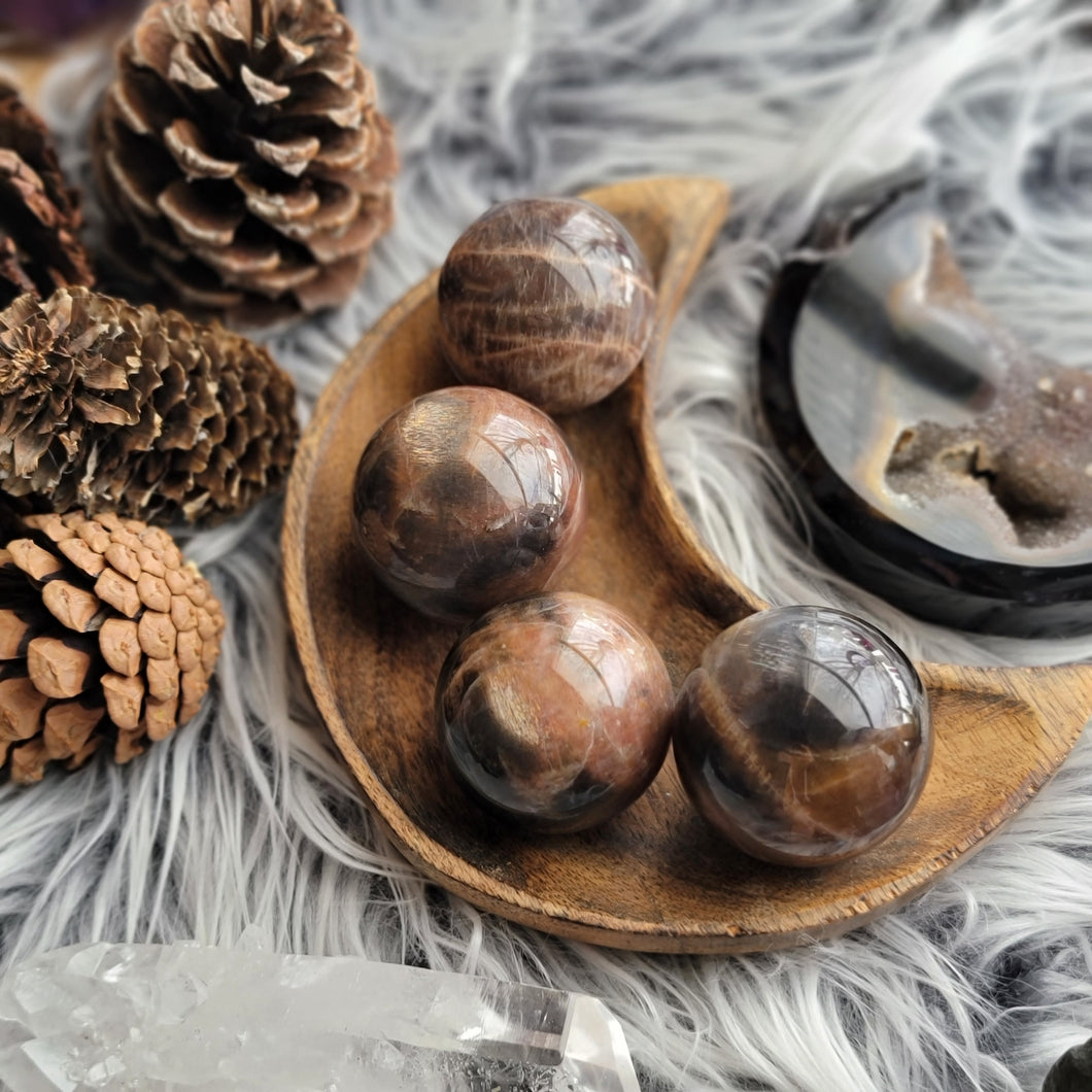 Natural Black Sunstone Gemstone Spheres