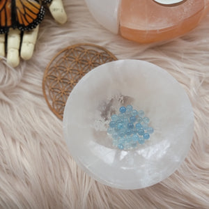 Mini High Grade Aquamarine Crystal Crescent Spheres