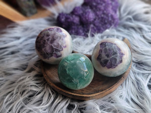 Rainbow Fluorite Flower Crystal Spheres