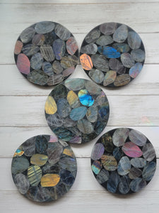 Naturally Polished Labradorite Discs