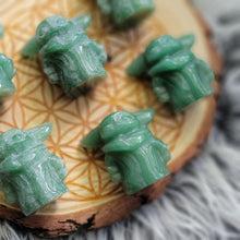 Load image into Gallery viewer, Aventurine Carved Crystal Yoda Figure
