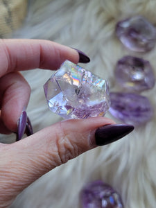 Natural "Explosive Rainbow" Amethyst Crystal Gem Bombs