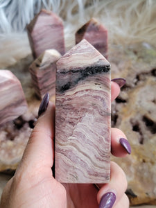 Natural Banded Pink Mica Towers