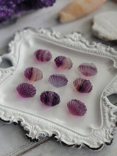 Load image into Gallery viewer, Natural Magenta Fluorite Mini Crystal Clam Shells
