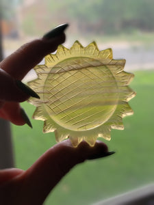 Natural Rare Yellow Fluorite Crystal Suns Sunflowers
