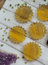 Load image into Gallery viewer, Natural Rare Yellow Fluorite Crystal Suns Sunflowers
