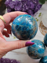 Load image into Gallery viewer, Gemmy Deep Blue Apatite Gemstone Spheres
