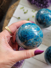 Load image into Gallery viewer, Gemmy Deep Blue Apatite Gemstone Spheres
