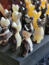 Load image into Gallery viewer, Mini Gemstone Carved Kitty Cats
