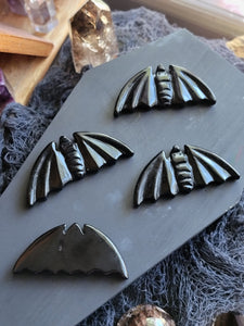 Black Obsidian Carved Gemstone Bats