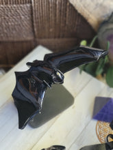 Load image into Gallery viewer, Nocturnal Obsidian Bat on a Stand
