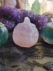 Mini Hand Carved Fluorite Crystal Pumpkins