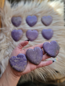 Rare Lavender Jade "Jadeite" Gemstone Hearts