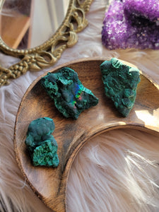 Fibrous Raw Malachite Gemstone