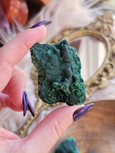 Fibrous Raw Malachite Gemstone