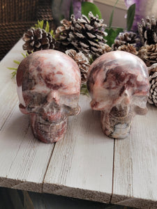 Strawberry Onyx Crystal Gemstone Skulls